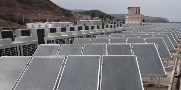 空气能太阳能复合式中央热水工程展示