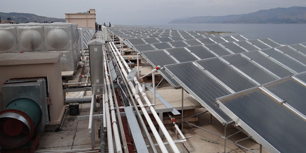 空气能太阳能复合式中央热水工程展示